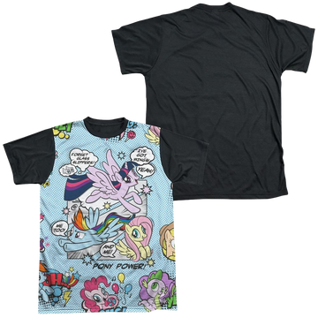My Little Pony Friendship Is Magic Pony Comic men's black back t-shirt