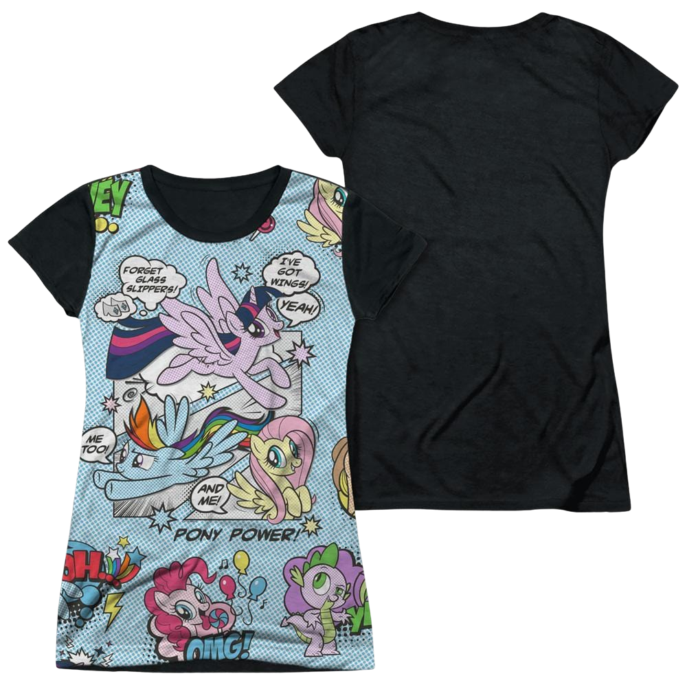 My Little Pony Friendship Is Magic Pony Comic - Juniors Black Back T-Shirt Juniors Black Back T-Shirt My Little Pony