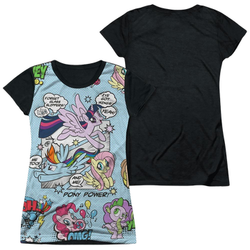 My Little Pony Friendship Is Magic Pony Comic juniors black back t-shirt
