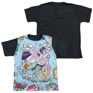 My Little Pony Friendship Is Magic Pony Comic youth black back t-shirt for ages 8 to 12