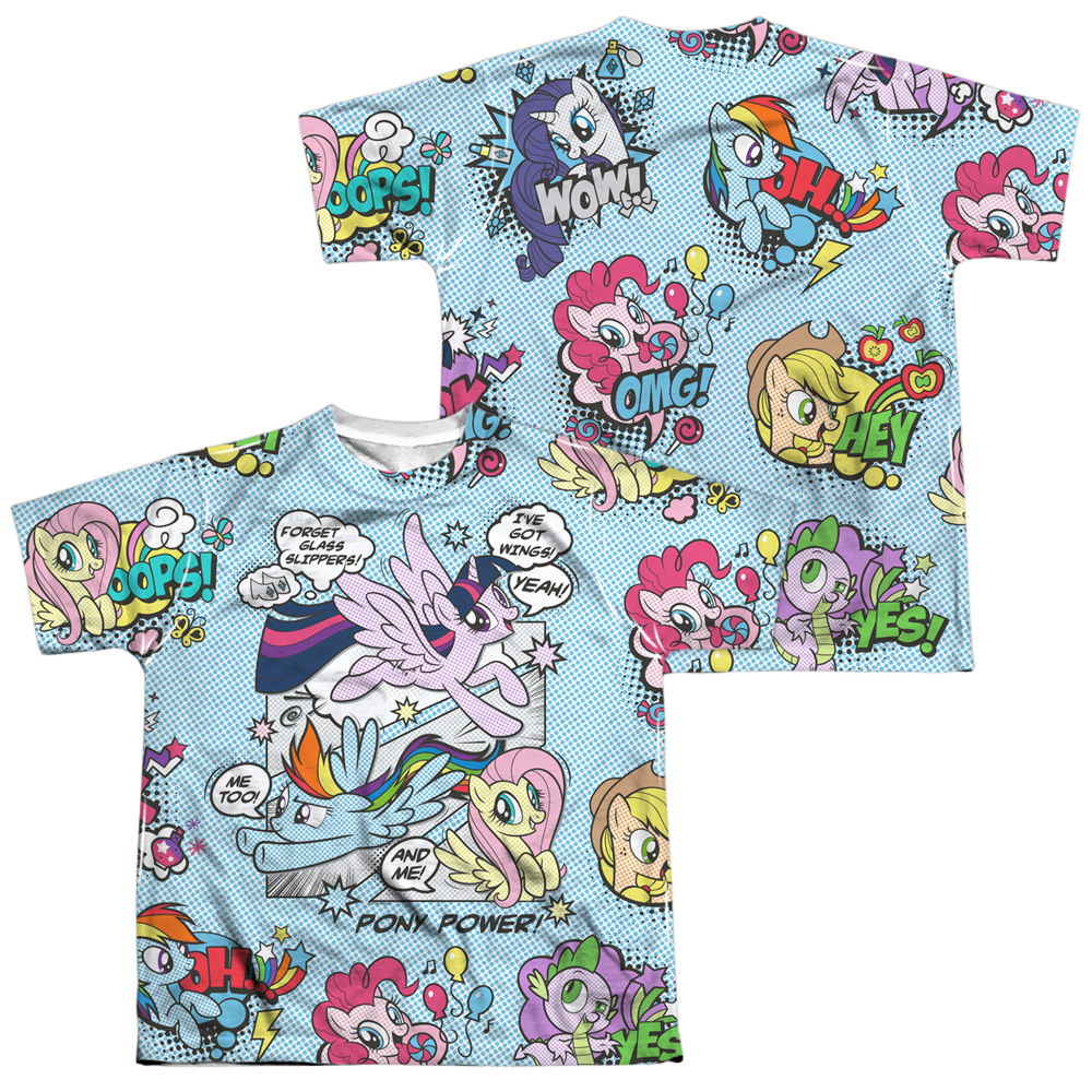 My Little Pony Friendship Is Magic Pony Comic (Front/Back Print) - Youth All-Over Print T-Shirt Youth All-Over Print T-Shirt (Ages 8-12) My Little Pony
