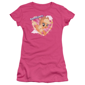 Hot pink juniors t-shirt with My Little Pony Friendship Is Magic Applejack graphic