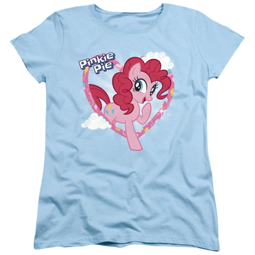 Light blue women's t-shirt with My Little Pony Friendship Is Magic Pinkie Pie graphic