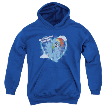 Royal youth hoodie for ages 8 to 12 with My Little Pony Friendship Is Magic Rainbow Dash graphic