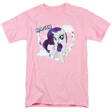 Pink men's regular fit t-shirt with My Little Pony Friendship Is Magic Rarity graphic