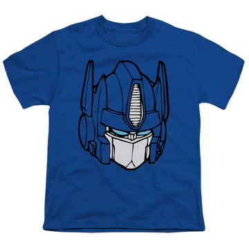 Royal youth t-shirt for ages 8 to 12 with Transformers Optimus Head graphic