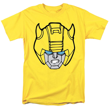 Yellow men's regular fit t-shirt with Transformers Bumblebee Head graphic