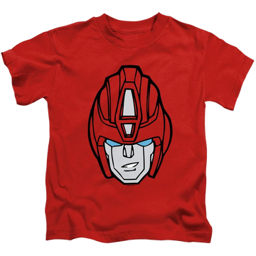 Red kid's t-shirt for ages 4 to 7 with Transformers Hot Rod Head graphic