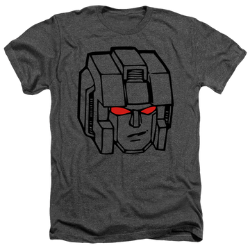 Charcoal men's heather t-shirt with Transformers Starscream Head graphic
