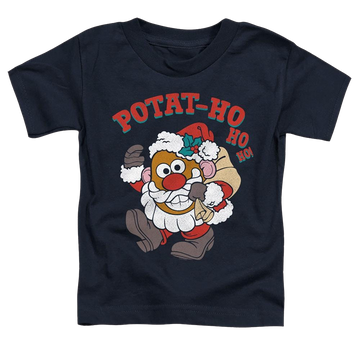 Navy toddler t-shirt with Mr Potato Head Ho Ho graphic