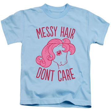 Light blue kid's t-shirt for ages 4 to 7 with My Little Pony Classic Messy Hair graphic