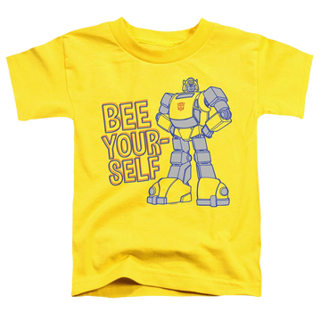 Yellow toddler t-shirt with Transformers Bee Yourself graphic