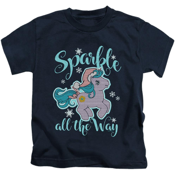 Navy kid's t-shirt for ages 4 to 7 with My Little Pony Classic Sparkle All The Way 2 graphic