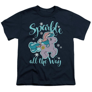 Navy youth t-shirt for ages 8 to 12 with My Little Pony Classic Sparkle All The Way 2 graphic
