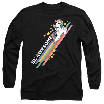 Black men's long sleeve t-shirt with My Little Pony Classic Be Awesome graphic