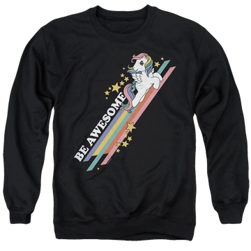 Black men's crewneck sweatshirt with My Little Pony Classic Be Awesome graphic