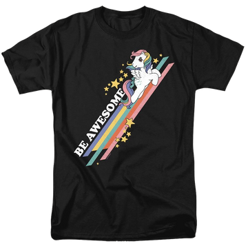 Black men's regular fit t-shirt with My Little Pony Classic Be Awesome graphic