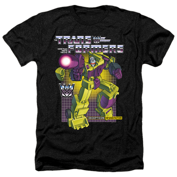 Charcoal men's heather t-shirt with Transformers Devastator graphic