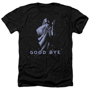 Charcoal men's heather t-shirt with Ouija Hasbro Good Bye graphic