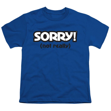 Royal youth t-shirt for ages 8 to 12 with Game of Sorry Not Really graphic