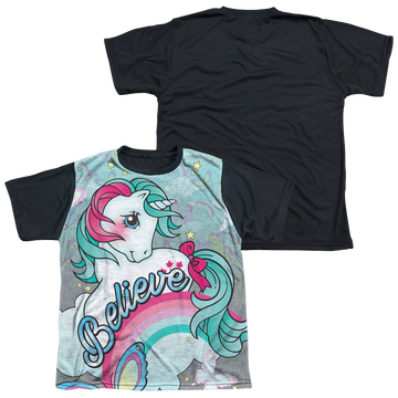 My Little Pony Classic Believe In Dreams youth black back t-shirt for ages 8 to 12
