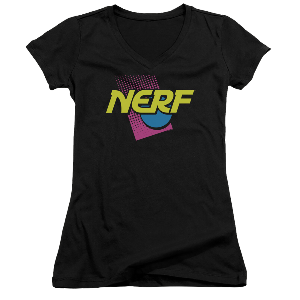 Nerf 90S Logo - Juniors V-Neck T-Shirt Juniors V-Neck T-Shirt Nerf