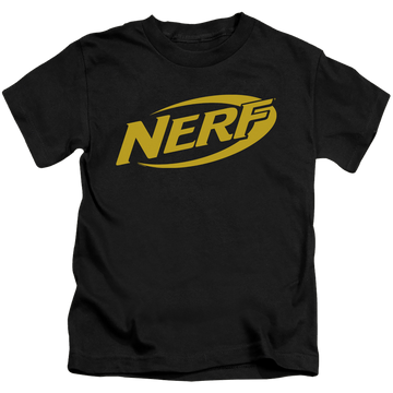 Black kid's t-shirt for ages 4 to 7 with Nerf Logo graphic