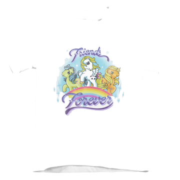 White kid's t-shirt for ages 4 to 7 with My Little Pony Classic Friends Forever graphic