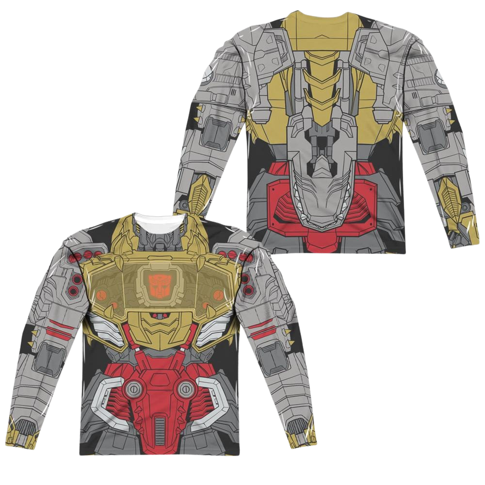 Transformers Grimlock Costume (Front/Back Print) - Men's All-Over Print Long Sleeve Men's All-Over Print Long Sleeve Transformers