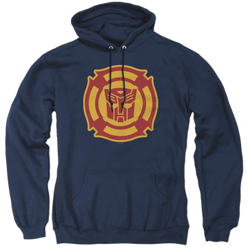 Navy pullover hoodie with Transformers Rescue Bots Logo graphic