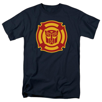 Navy men's regular fit t-shirt with Transformers Rescue Bots Logo graphic