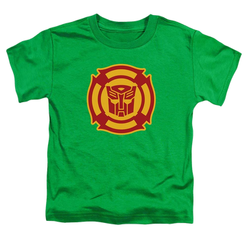 Kelly green toddler t-shirt with Transformers Rescue Bots Logo graphic