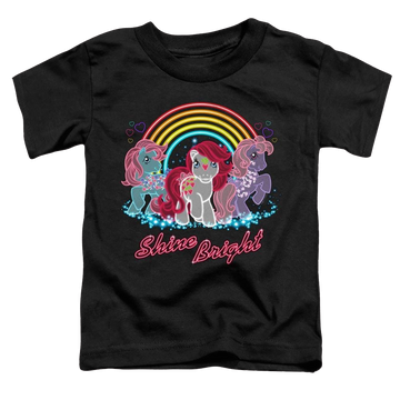 Black toddler t-shirt with My Little Pony Classic Neon Ponies graphic