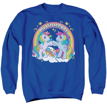 Royal men's crewneck sweatshirt with My Little Pony Classic Unicorn Fist Bump graphic