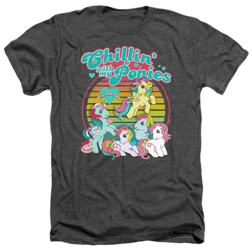 Charcoal men's heather t-shirt with My Little Pony Classic Chillin With My Ponies graphic