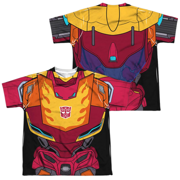 Transformers Hot Rod Costume youth all-over print t-shirt for ages 8 to 12