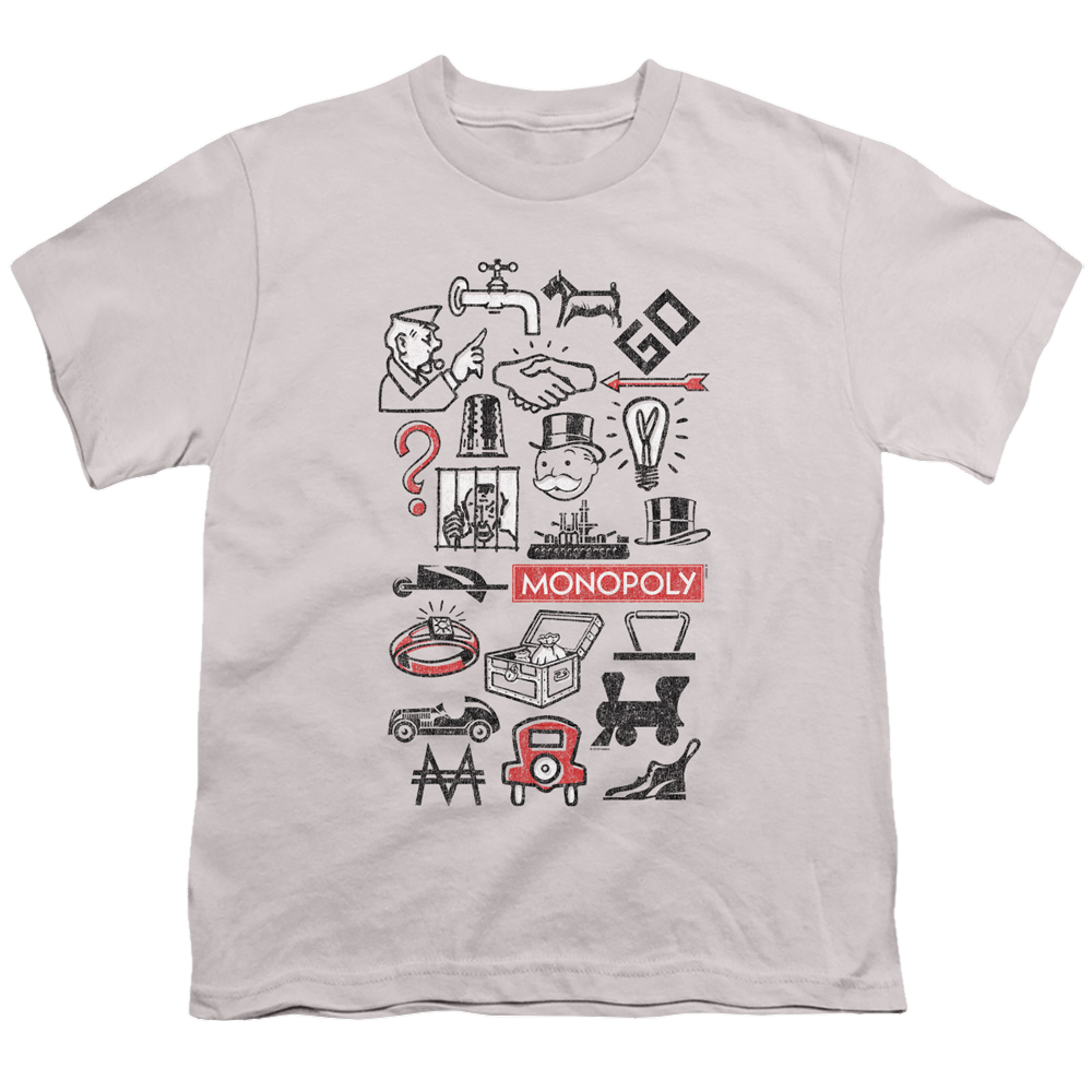 Monopoly Icons - Youth T-Shirt Youth T-Shirt (Ages 8-12) Monopoly