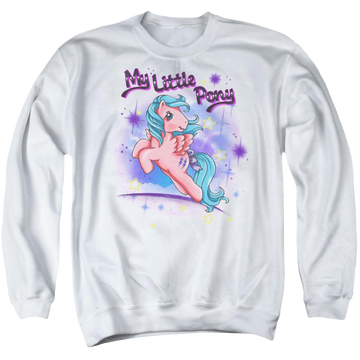 White men's crewneck sweatshirt with My Little Pony Classic Firefly graphic