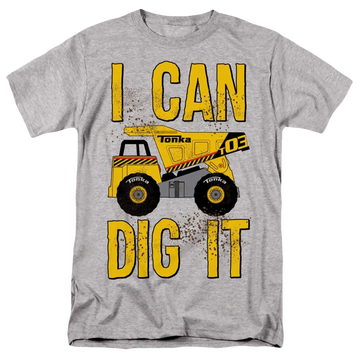 Athletic heather men's regular fit t-shirt with Hasbro Tonka I Can Dig It graphic