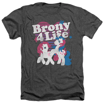 Charcoal men's heather t-shirt with My Little Pony Classic Brony 4 Life graphic