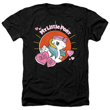 Charcoal men's heather t-shirt with My Little Pony Classic Create Love graphic
