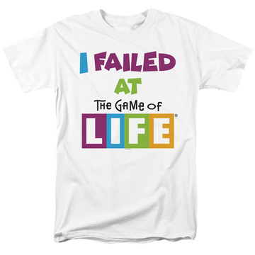White men's regular fit t-shirt with Game of Life Failed At graphic