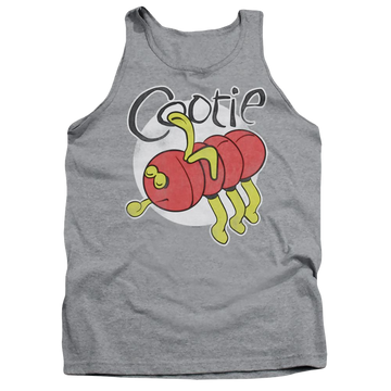 Athletic heather men's tank with Hasbro Cootie graphic