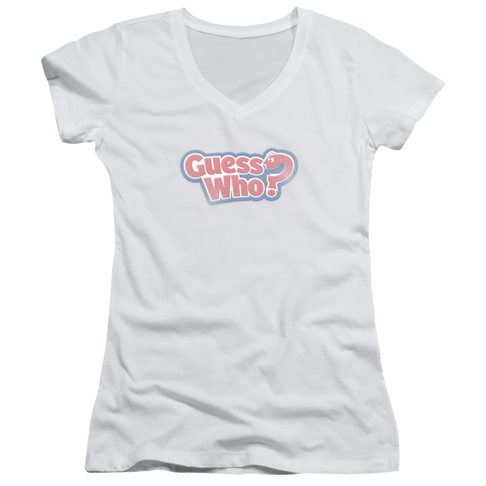 Guess Who Distressed Logo - Juniors V-Neck T-Shirt Juniors V-Neck T-Shirt Guess Who