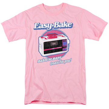 Pink men's regular fit t-shirt with Easy Bake Oven Treats graphic