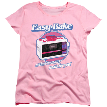Pink women's t-shirt with Easy Bake Oven Treats graphic