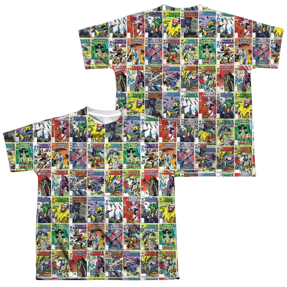 Transformers Cover Collage (Front/Back Print) - Youth All-Over Print T-Shirt Youth All-Over Print T-Shirt (Ages 8-12) Transformers