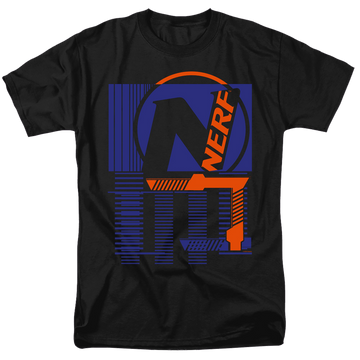 Black men's regular fit t-shirt with Nerf Grid graphic