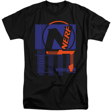 Black men's tall fit t-shirt with Nerf Grid graphic