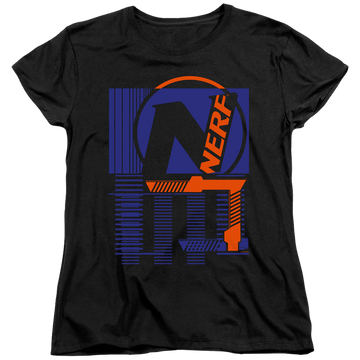 Black women's t-shirt with Nerf Grid graphic